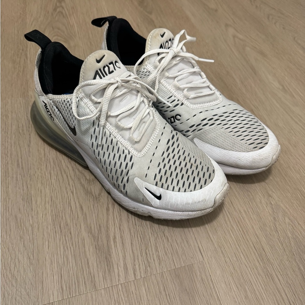 Nike Air Max 270 White and Black Women's Athletic Shoes